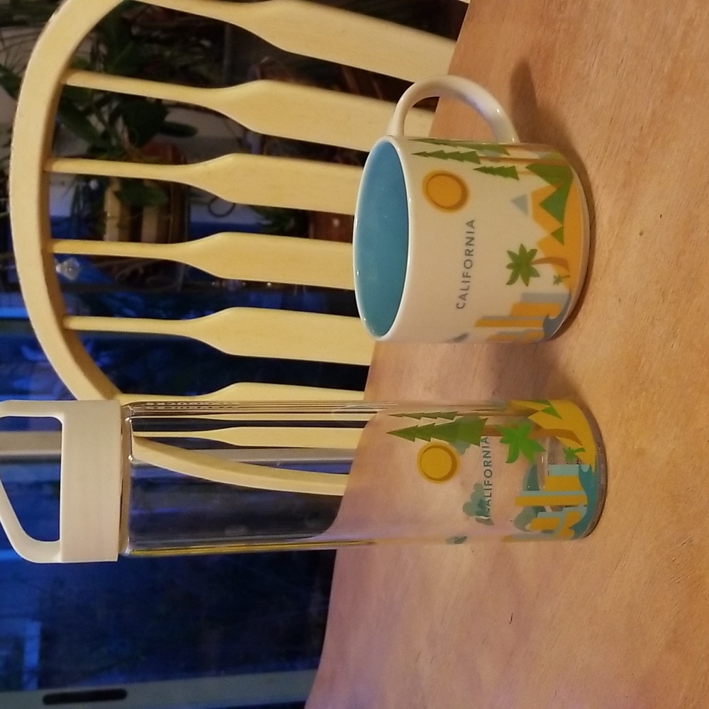 Starbucks You Are Here Mug and Glass Bottle- California